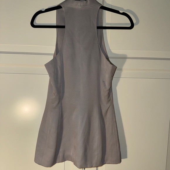 Vintage Angi Venni silver zip front collared vest - size 8 - made in Can - Picture 7 of 11